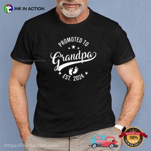 Promoted To Grandpa Est 2024 Fathers Day New Grandpa T shirt