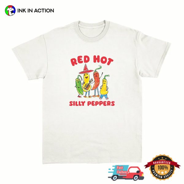 Red Hot Silly Peppers Funny Art T-shirt