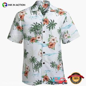 Retro Hibiscus And Coconut Aloha T-shirt