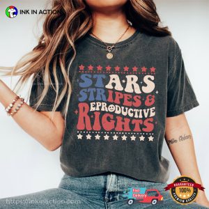Stars Stripes And Reproductive Rights Retro Groovy Liberal Feminist T-shirt