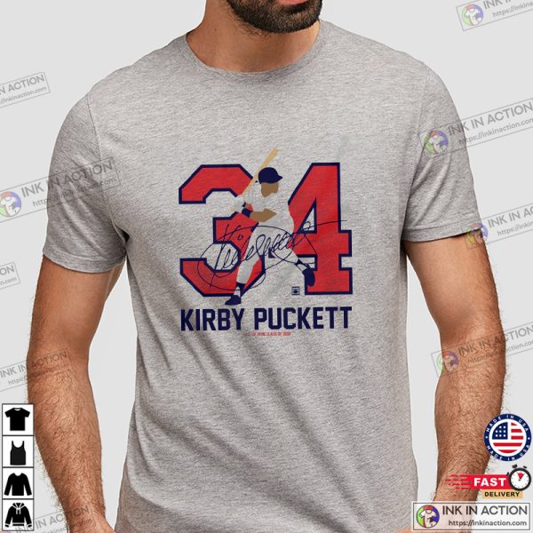 Teambrown Kirby Puckett Baseball Hall Of Fame Member 34 T-Shirt