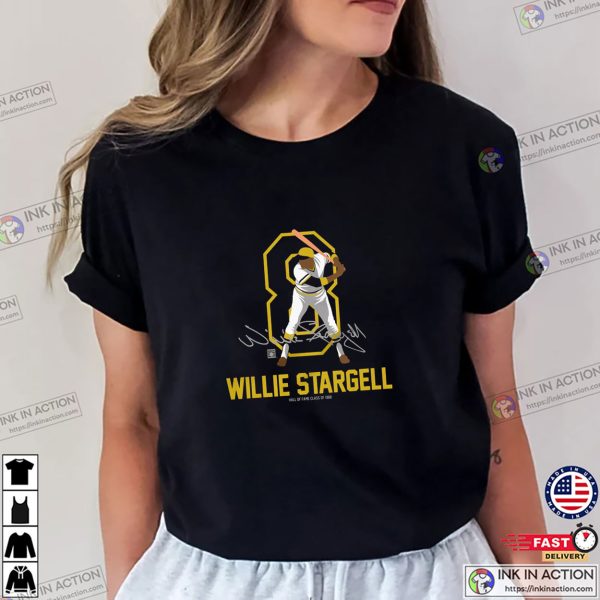 Teambrown Willie Stargell Baseball Hall Of Fame Member 8 T-shirt
