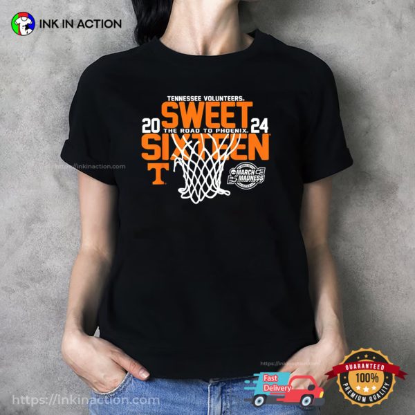 Tennessee Volunteers The Road To Phoenix Sweet Sixteen 2024 T-shirt