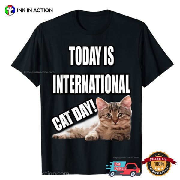 Today Is International Cat Day Cat Lovers Gift Shirt