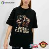 Trump 2024 I’ll Be Back Funny Trump Riding Cowboy US Flag T-shirt