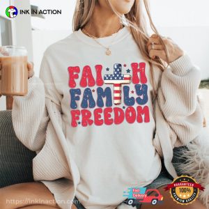 Vintage Faith Family Freedom American Flag T-shirt