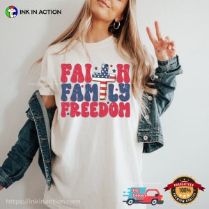 Vintage Faith Family Freedom American Flag T-shirt
