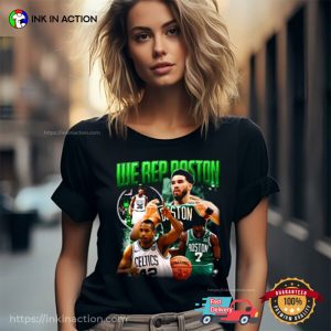 We Rep Boston Vintage 90s Style Boston Celtics Basketball T shirt 2