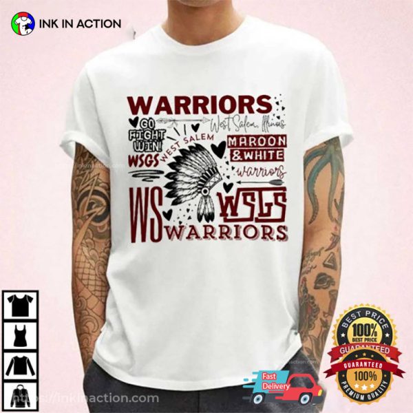 West Salem Warriors School Typography T-Shirt