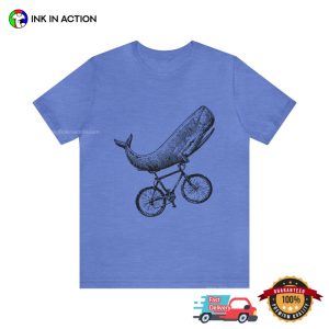 Whale Biking Art Comfort Colors bicycle t shirt 1