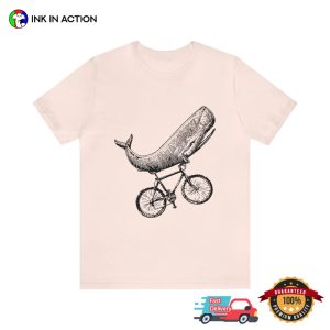 Whale Biking Art Comfort Colors bicycle t shirt 3