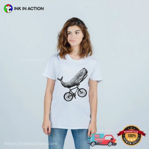 Whale Biking Art Comfort Colors bicycle t shirt
