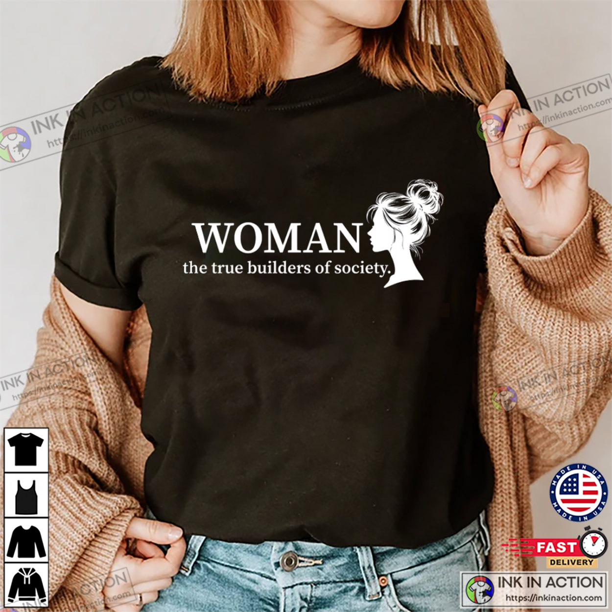 Woman the True Builders Of Society T-shirt, International Women Equality Day Merch