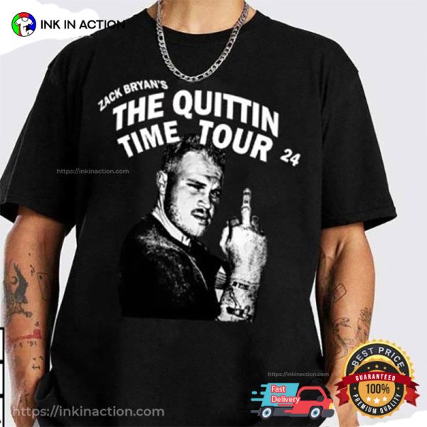 Zach Bryan Middle Finger The Quittin Time Tour 24 T-Shirt