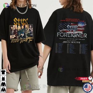 2024 Styx And Foreigner Band Tour 2 Side T-shirt