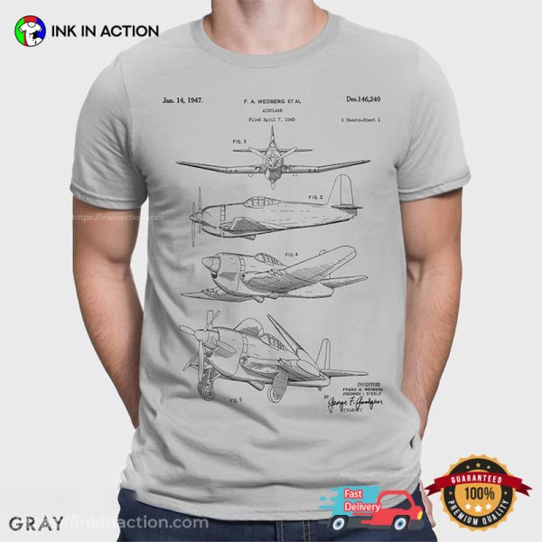 Airplane Patent Aircraft Shirts