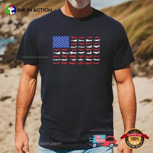 Airplanes American Flag T shirt, National Aviation Day Merch 2