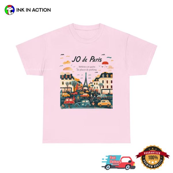 Athletes In Quest For Parking Spaces JO De Paris 2024 T-shirt