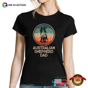 Australian Shepherd Dog Vintage Dog Dad T shirt 1