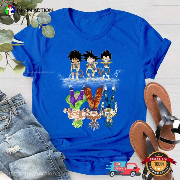 Baby Broly Goku Vegeta Water Mirror Reflection Super Saiyan Dragon Ball T-shirt