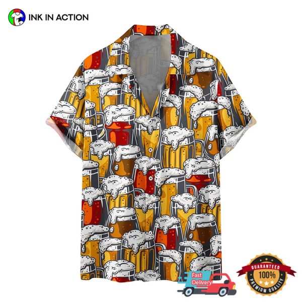 Beer Graphic Summer Tropical Hawaiian Shirt