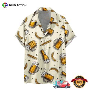 Beer Men Funny Printed Button Up Hawaiian Shirt 2