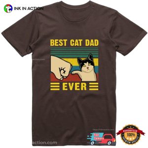 Best Cat Dad Ever Vintage Funny Cat T shirt 2