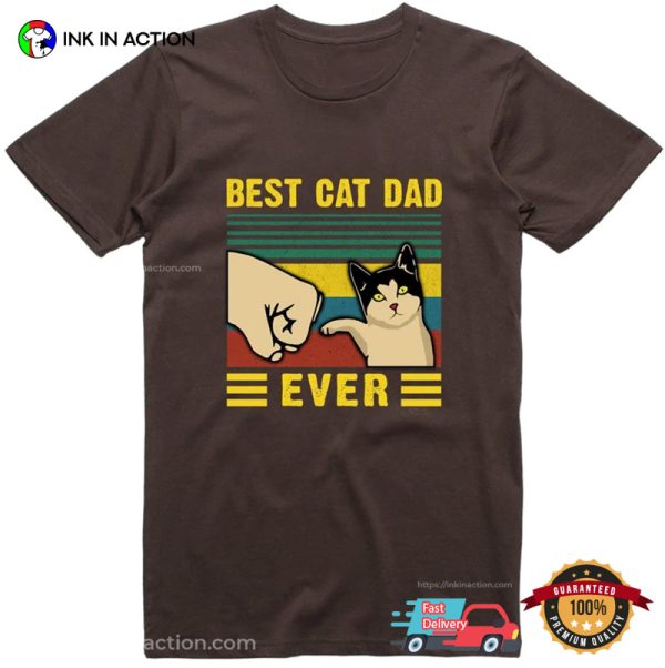 Best Cat Dad Ever Vintage Funny Cat T-shirt