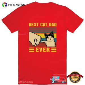 Best Cat Dad Ever Vintage Funny Cat T shirt 3