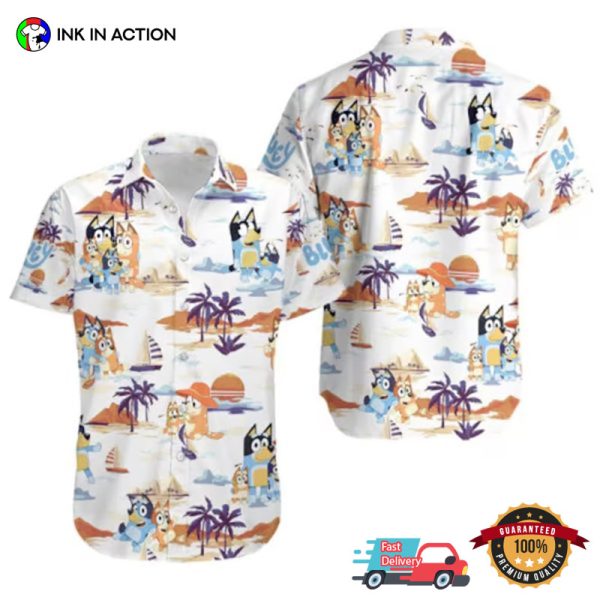 Bluey Summer Family Vacation Aloha Shirt