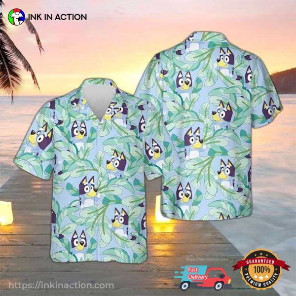 Bluey Tropical Pattern Hawaiian Shirt