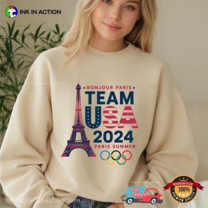 Bonjour Paris Team USA 2024 Paris Summer T shirt 2