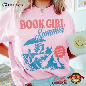 Book Girl Summer Retro Book Holiday Comfort Colors Shirt