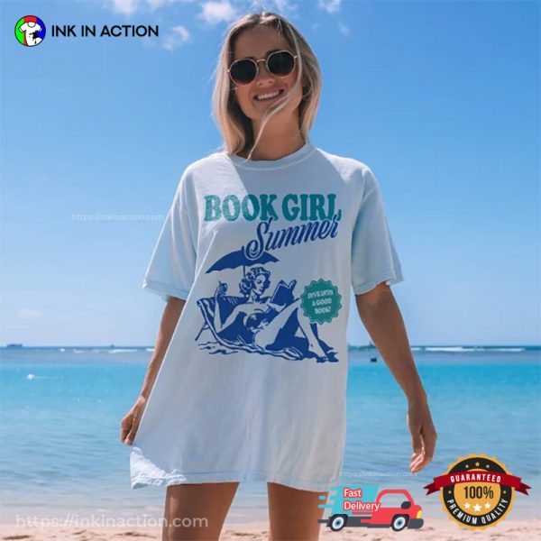 Book Girl Summer Retro Book Holiday Comfort Colors Shirt