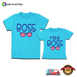 Boss And Mini Boss Funny Dad Baby Matching T shirt 1