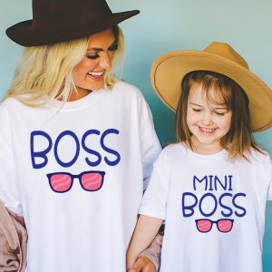 Boss And Mini Boss Funny Dad Baby Matching T shirt