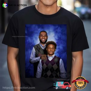 Bronny James and Lebron James father and son Angeles Lakers Vintage 90s Shirt 4