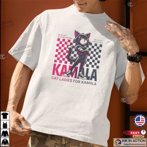 Cat Ladies For Kamala Animation Support Harris 2024 T shirt 2