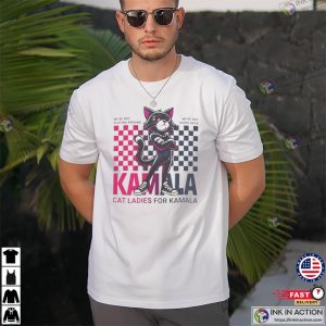 Cat Ladies For Kamala Animation Support Harris 2024 T shirt 3