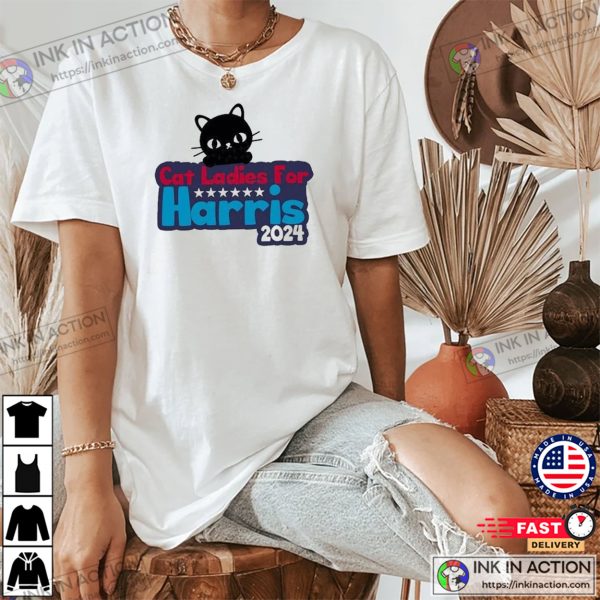 Cat Ladies for Harris 2024 Official T-shirt