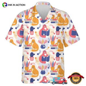 Cats And Books Hawaiian Shirt 1