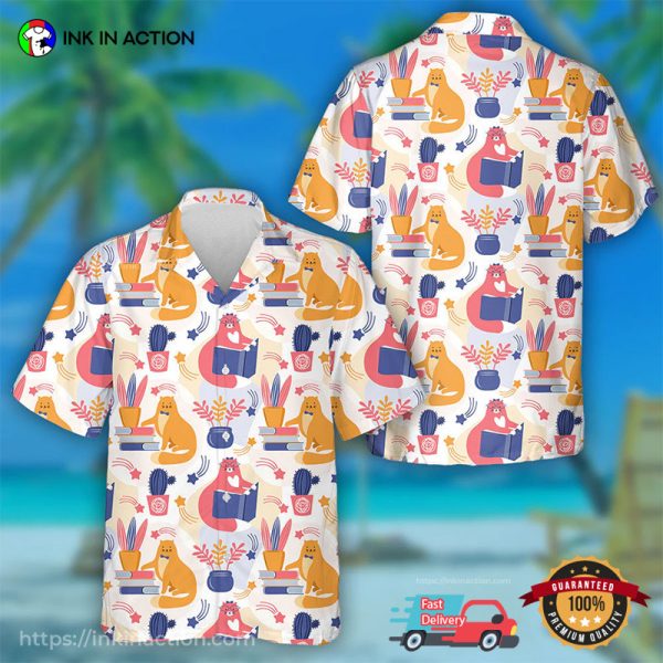 Cats And Books Hawaiian Shirt