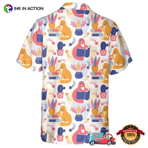 Cats And Books Hawaiian Shirt