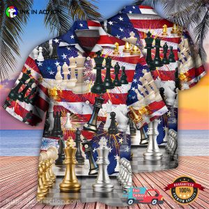 Chess And Firework Independence Day Vacation Hawaiian Shirt