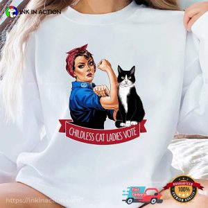 Childless Cat Lady Vote Kamala For President 2024 Tee Shirts