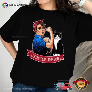 Childless Cat Lady Vote Kamala For President 2024 Tee Shirts