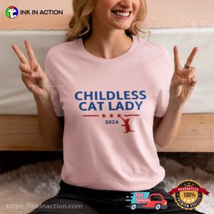 Childless Cat Lady for Kamala 2024 Shirt 2