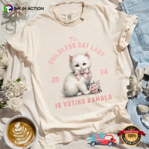 Childless Cat Lady for Kamala Vintage Support Harris 2024 Comfort Colors T shirt 2