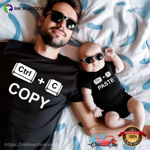 Copy And Paste Dad And Baby Matching T shirt 1