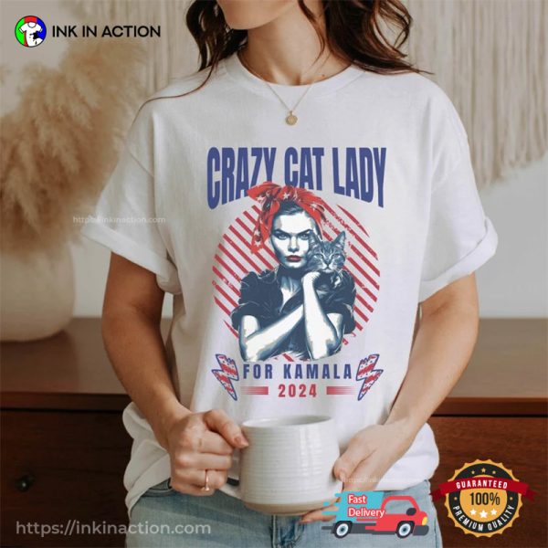 Crazy Cat Lady For Kamala 2024 Woman’s Rights Comfort Colors T-shirt